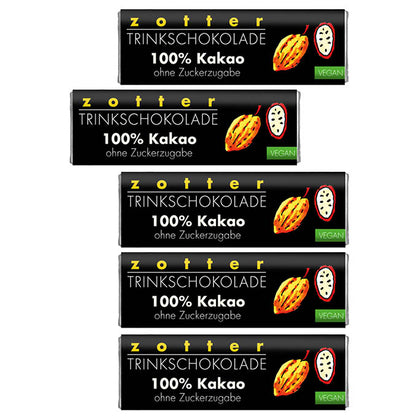 100% Kakao Trinkschokolade, ohne Zuckerzugabe