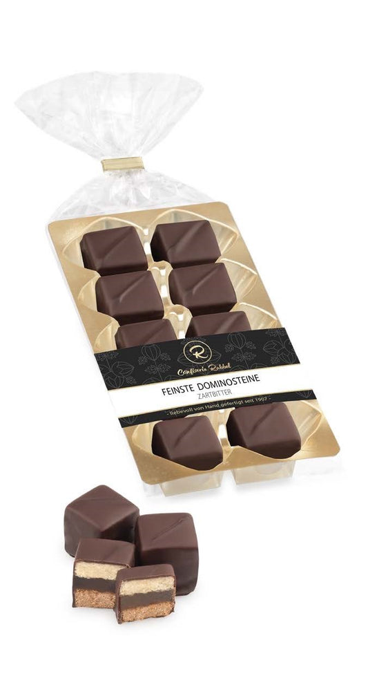 Finest dark chocolate dominoes without alcohol