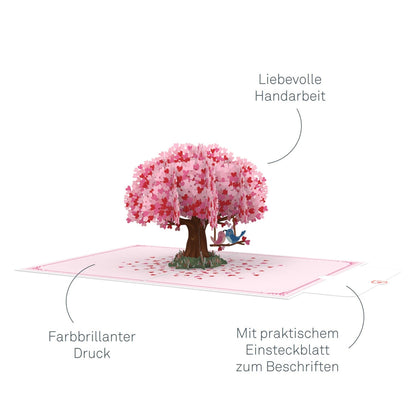Herzbaum mit Turteltauben Pop-Up Karte