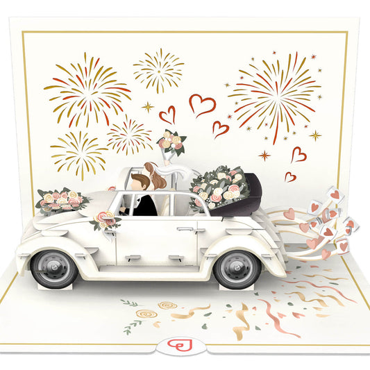 Hochzeitsauto mit Musik & Licht Pop-Up Karte
