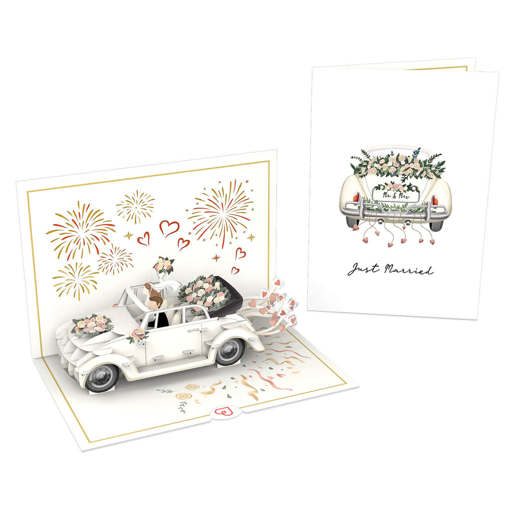 Hochzeitsauto mit Musik & Licht Pop-Up Karte