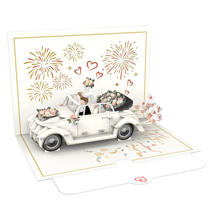Hochzeitsauto mit Musik & Licht Pop-Up Karte