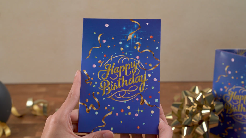 Geburtstagsfeuerwerk mit Musik & Licht Pop-Up Karte